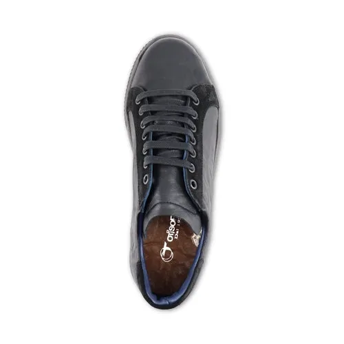 Sneakers nere in pelle stropicciata